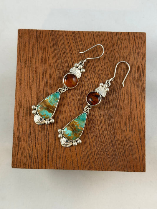 Kingman & Amber Dangle Earrings