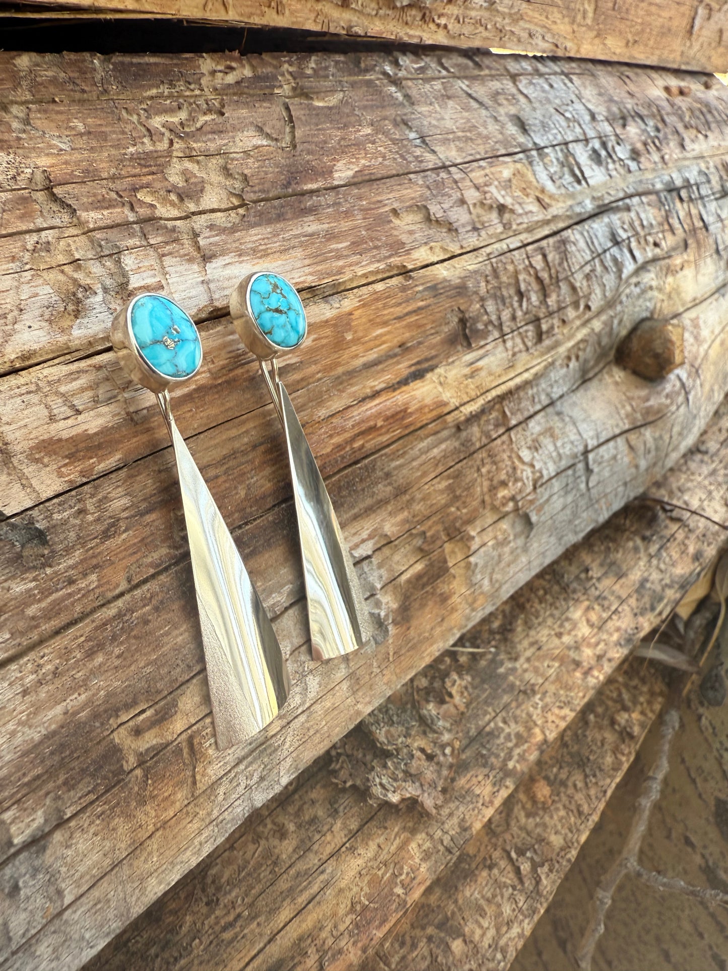 Natural Kingman Turquoise Drop Earrings