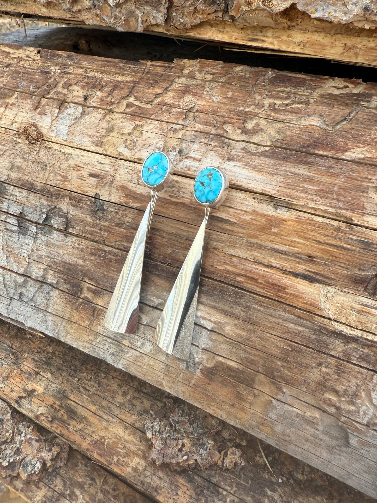 Natural Kingman Turquoise Drop Earrings