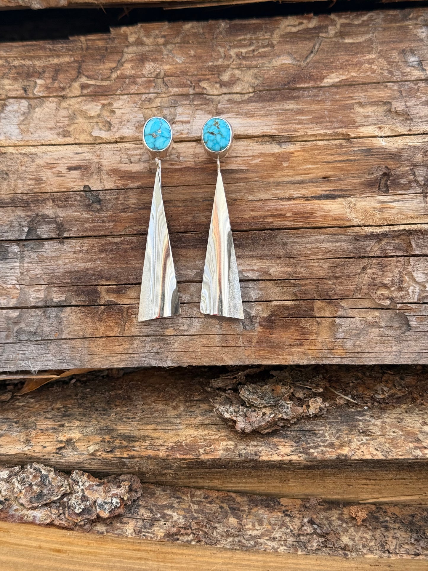 Natural Kingman Turquoise Drop Earrings