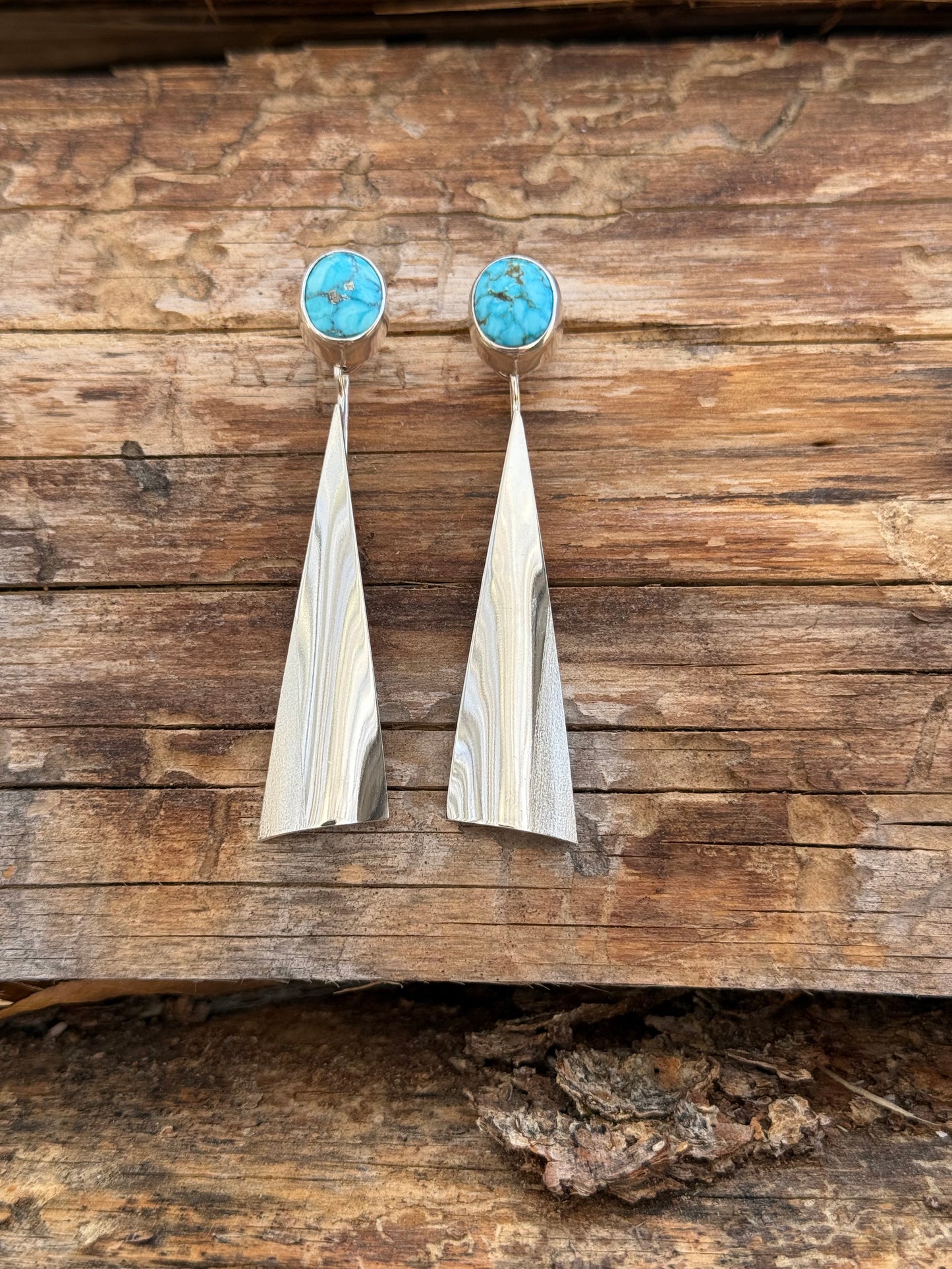 Natural Kingman Turquoise Drop Earrings